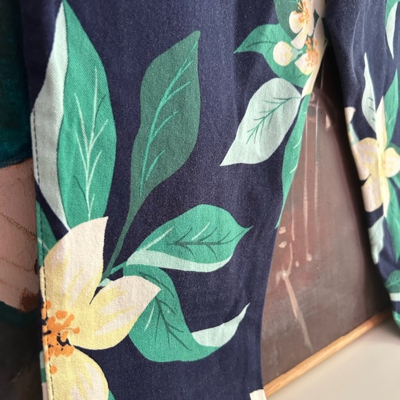 Old Navy Pixie Pants Jeans Chic Lemon Print Size 10 Stretch Skinny - Picture 11 of 16